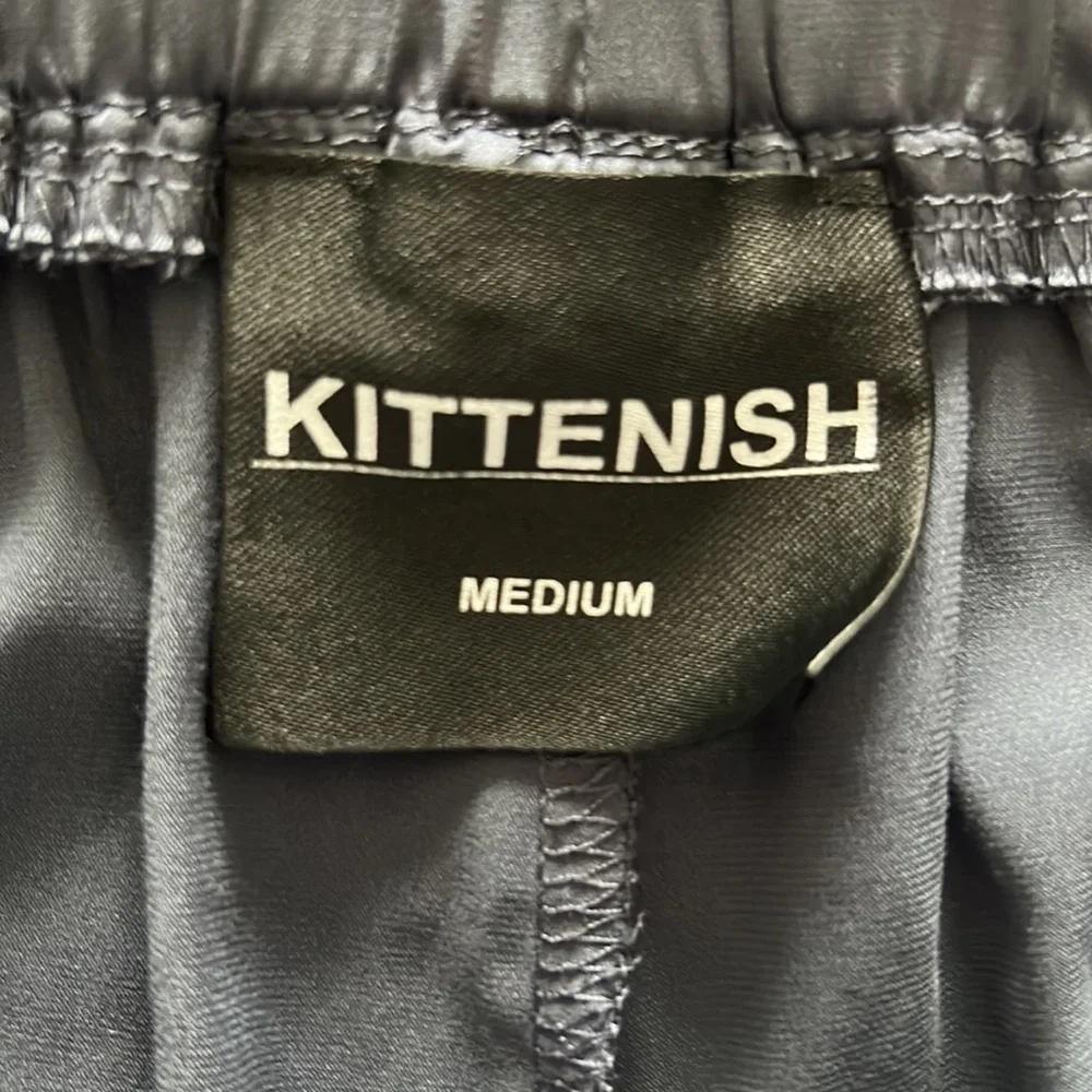 KITTENISH smoke gray satin wide leg pants size medium
